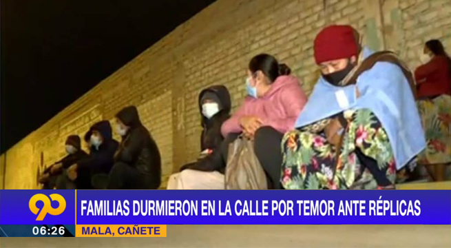 Familias durmieron en la calle por temor ante réplicas del sismo