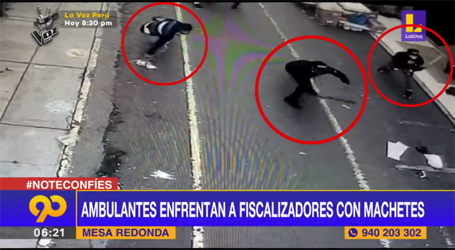 Ambulantes enfrentan a fiscalizadores con machetes