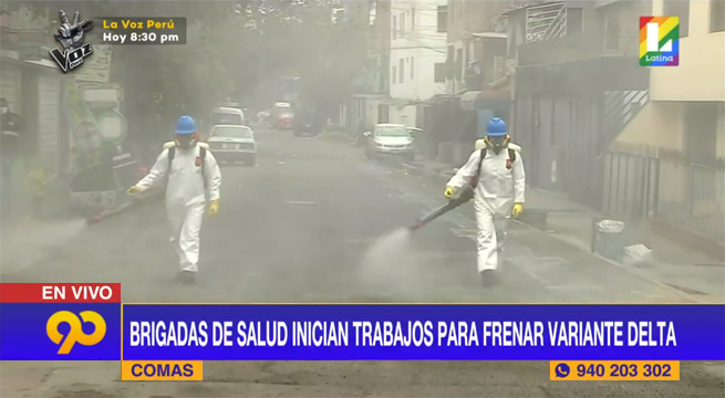 Desinfectan las calles de Comas tras confirmarse un caso de la variante Delta