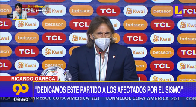 Ricardo Gareca: “Dedicamos este partido a los afectados por el sismo”