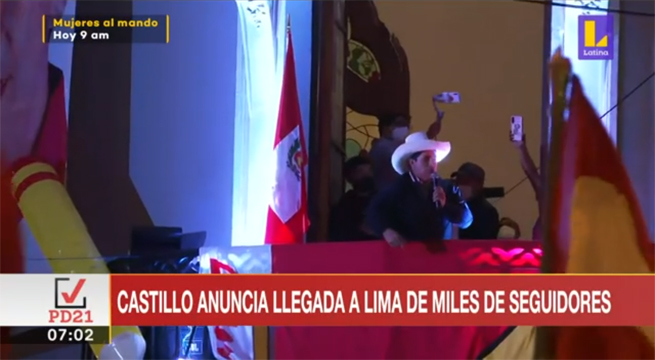 Pedro Castillo: “Mañana vamos a ser miles en Lima”