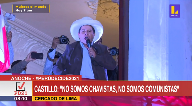Pedro Castillo: “No somos chavistas, no somos comunistas”