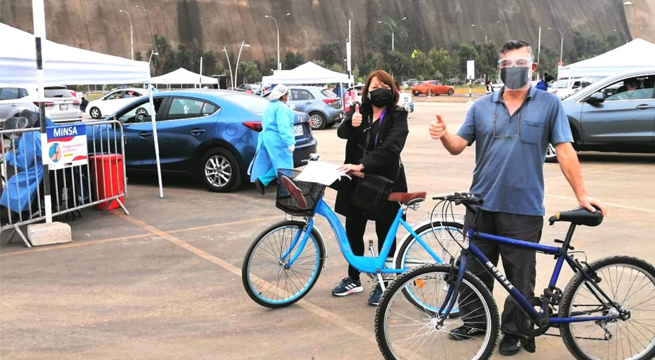 Personas podrán llegar en bicicleta para ser vacunadas en la Costa Verde