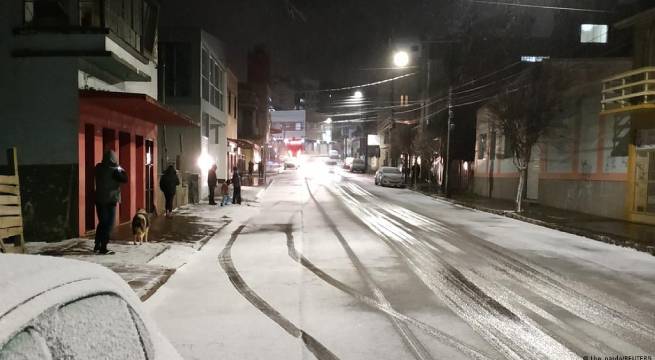 Una inusual nevada se registró en Brasil