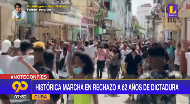 Histórica marcha del pueblo cubano en rechazo a 62 años de dictadura