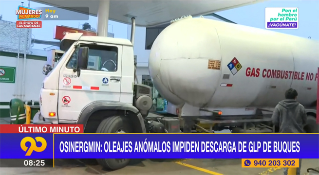 Osinergmin: “Oleajes anómalos impiden descarga de GLP de buques”