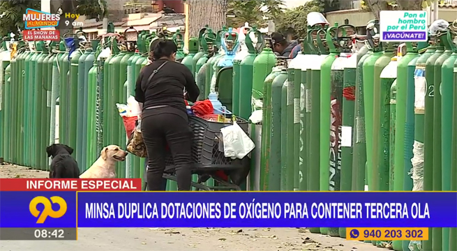Minsa duplica dotaciones de oxígeno para contener la tercera ola de Covid-19