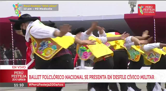 Ballet Folclórico Nacional se presentó en el desfile cívico militar