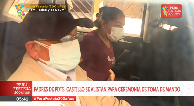 Padres de Pedro Castillo se alistan para la ceremonia de toma de mando