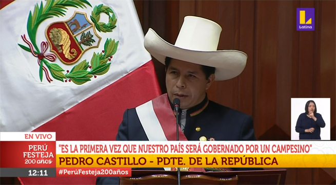 Pedro Castillo: “Es la primera vez que nuestro país será gobernado por un campesino”