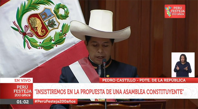 Pedro Castillo: “Insistiremos en la propuesta de una asamblea constituyente”