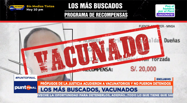 “Los más buscados” se vacunaron y nadie los capturó