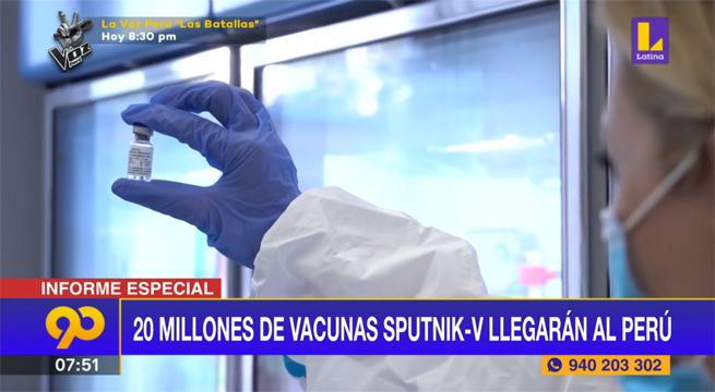 20 millones de vacunas Sputnik V llegarán al Perú