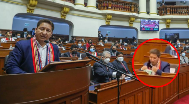 Guido Bellido es captado chacchando hojas de coca en el hemiciclo