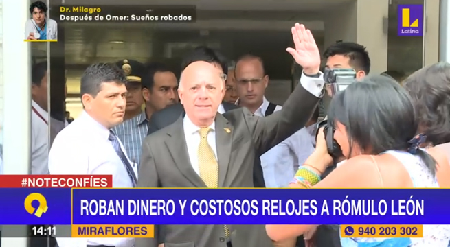 Rómulo León sufre el robo de relojes valorizados en US$21 mil y de US$15 mil en efectivo