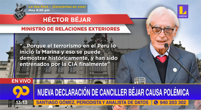 Nueva declaración del Canciller Héctor Béjar causa polémica