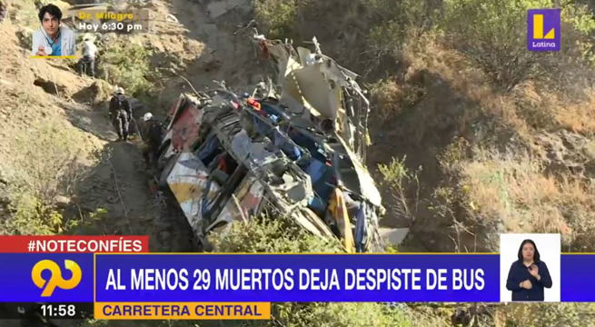 Carretera Central: se eleva a 29 los fallecidos por despiste de bus interprovincial