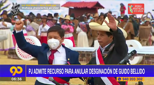 Poder Judicial admite recurso para anular la designación de Guido Bellido