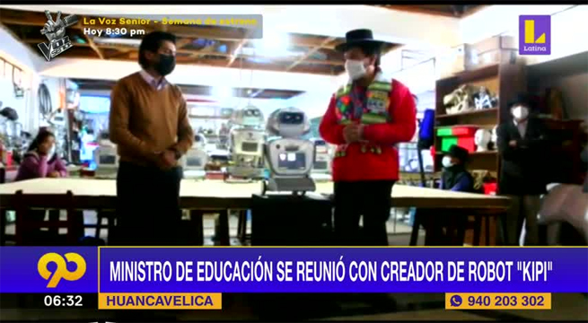 Ministro de Educación se reunió con el profesor creador del robot KIPI