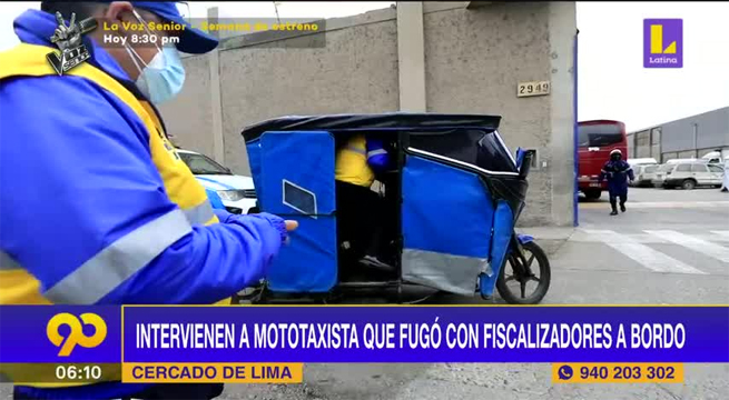 Mototaxista intervenido fugó con fiscalizadores a bordo