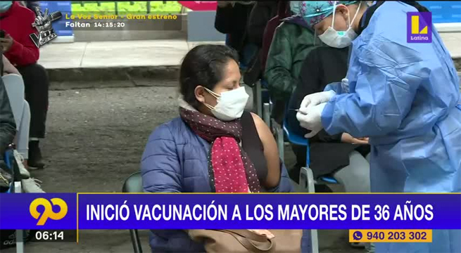Inició la vacunación de los mayores de 36 años