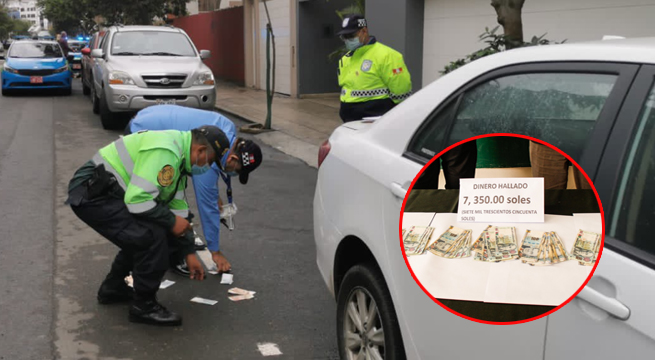 Serenos de Miraflores hallan S/ 7350 esparcidos en la calle