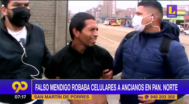 Falso mendigo robaba celulares a ancianos en la Panamericana Norte