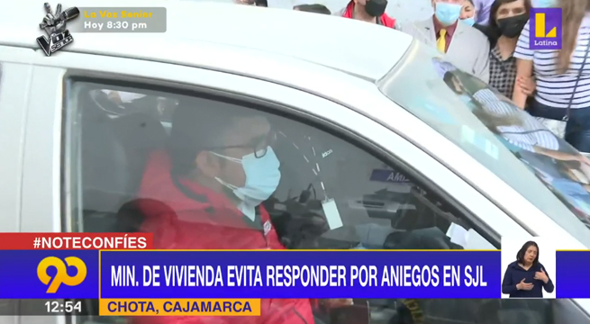 Ministro de Vivienda evitó responder a la prensa por aniegos en SJL