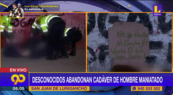 Delincuentes abandonaron el cadáver de un hombre maniatado en San Juan de Lurigancho