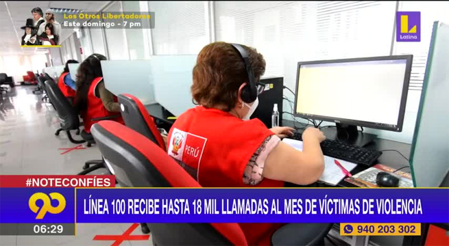 Línea 100 recibe hasta 18 mil llamadas al mes de víctimas de violencia
