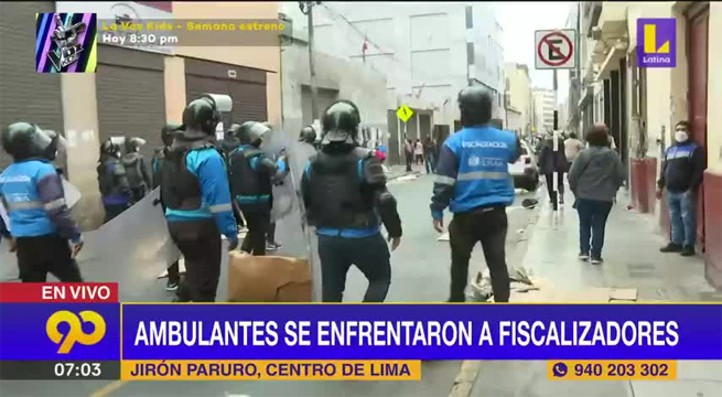 Ambulantes se enfrentaron a fiscalizadores en Mesa Redonda