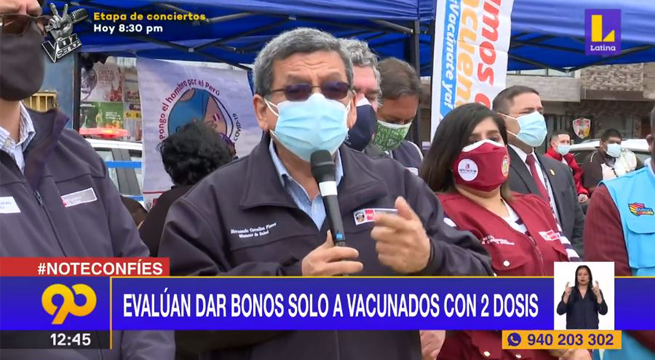 Gobierno evalúa entregar bonos solo a vacunados con dos dosis