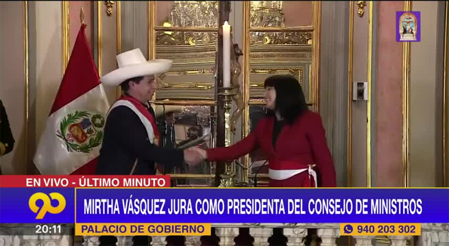 Mirtha Vásquez jura como presidenta del Consejo de ministros