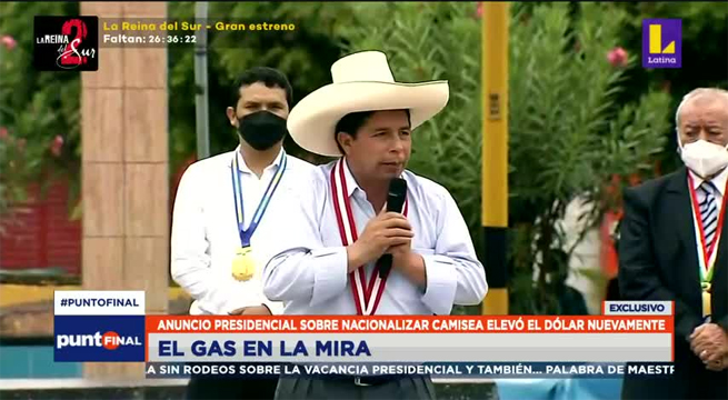 Anuncio presidencial sobre nacionalizar Camisea volvió a elevar el dólar