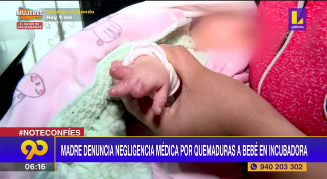 Madre denuncia negligencia médica por quemaduras a bebé en incubadora