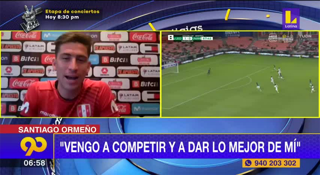 Santiago Ormeño: “Vengo a competir y a dar lo mejor de mí”