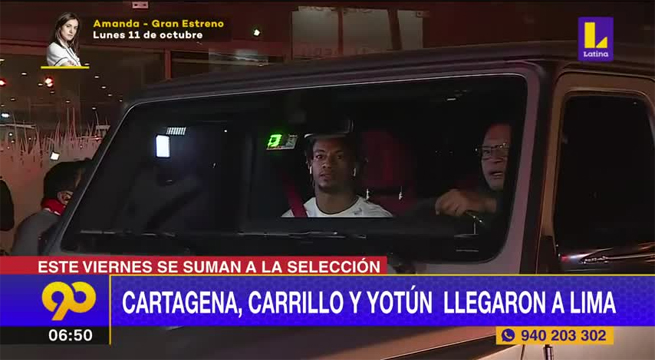 Cartagena, Carrillo y Yotún llegaron a Lima para sumarse a la selección peruana