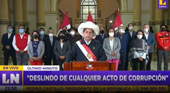 Pedro Castillo: “Deslindo de cualquier acto de corrupción”