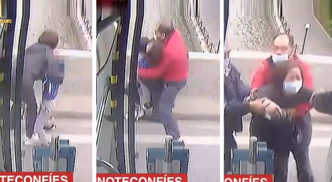 Chofer salva vida de mujer y su hijo con un abrazo