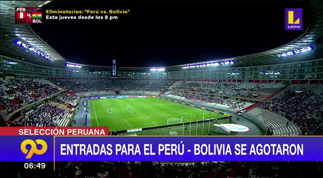Se agotaron las entradas para el partido entre Perú y Bolivia
