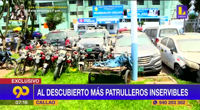 Patrulleros abandonados se observan también en las comisarías del Callao