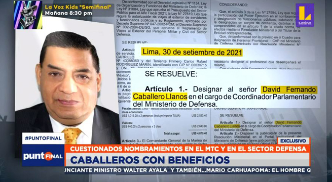 Cuestionados nombramientos en el MTC y en el sector Defensa