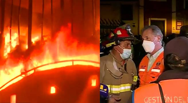 Alcalde Jorge Muñoz: esto dijo a su llegada al incendio en Mesa Redonda