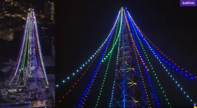 Latina encendió el Árbol de Navidad más alto del Perú