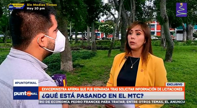 MTC: exviceministra denuncia haber sido cesada tras investigar presunta corrupción en el sector