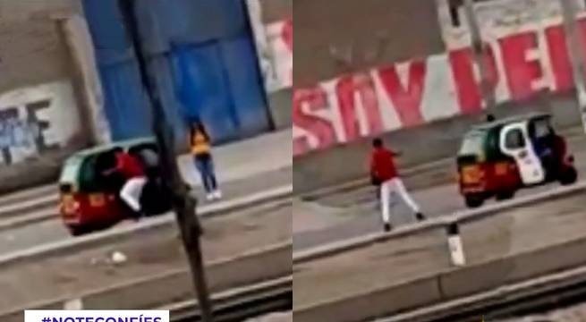 Pelea entre mototaxistas acaba en balacera