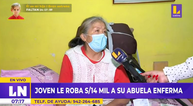 Joven le roba S/ 14 mil soles a su abuela enferma