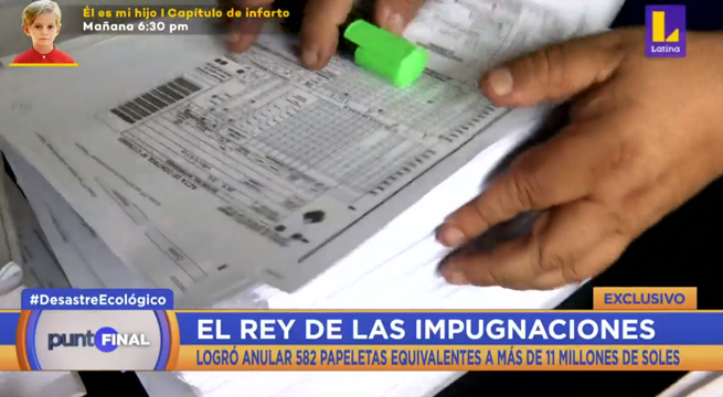 Sujeto logró anular 582 papeletas equivalentes a más de S/ 11 millones