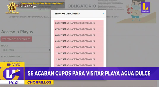 Agua Dulce: se agotan los cupos para ingresar a la playa hasta el 13 de enero