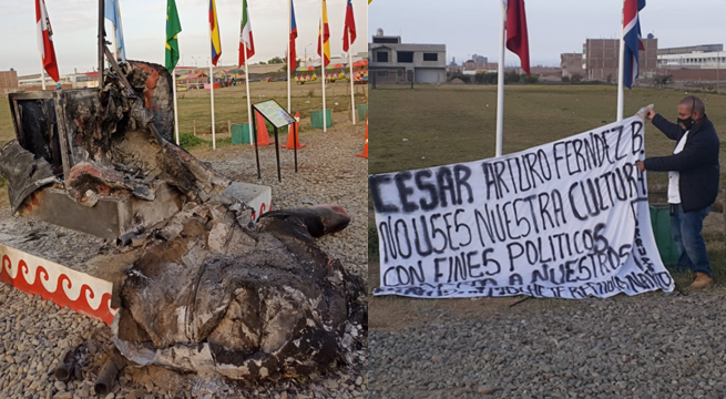 Delincuentes incendiaron 'huaco de la fertilidad' de Moche